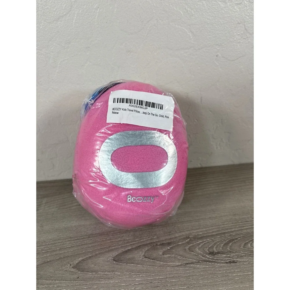 BCOZZY Kids Travel Pillow Pink Double Support Neck Pillow for Car Airplane 3-7Y